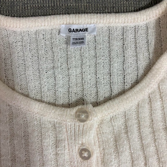 Garage Cream Ribbed Knit Top - Picture 2 of 3